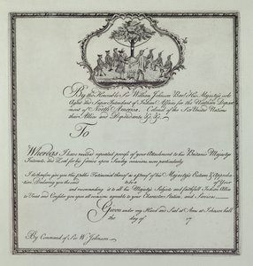 Testimonial indio de Sir William Johnson, c.1770 de Henry Dawkins